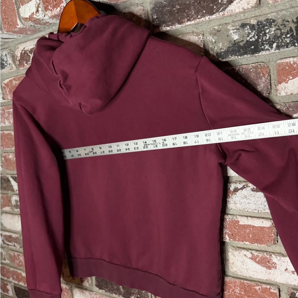 Adidas Women's Maroon Hoodie with Gold Logo - Picture 5 of 5